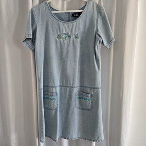 Below knee denim casual dress by C.B.casual. size L